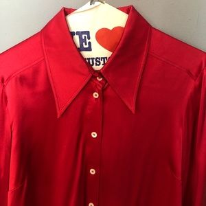 GUCCI Red Silk Shirt-44(S)-Stunning-Mint Condition